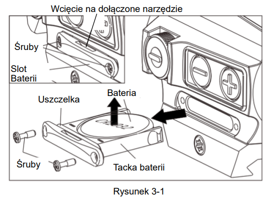 Instalacja baterii HE515CT-GR/RD Holosun