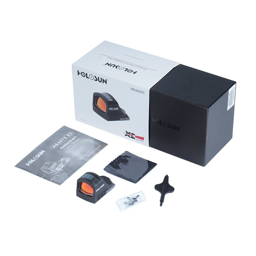 Holosun - Kolimator HS407C X2 Micro Red Dot - Solar Panel - 2 MOA - Czarny - HS407C X2