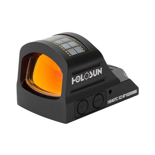 Holosun - Kolimator HS407C X2 Micro Red Dot - Solar Panel - 2 MOA - Czarny - HS407C X2