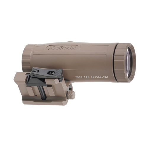 Holosun - Powiększalnik HM3X 3x Magnifier - Flip & Picatinny QD - FDE - HM3X FDE